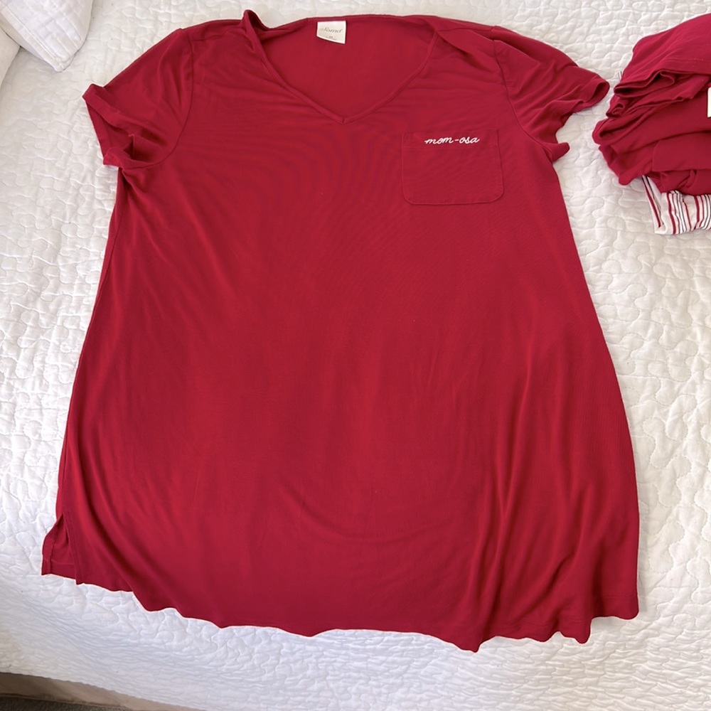 SOMA Red short sleeve night shirt dress
